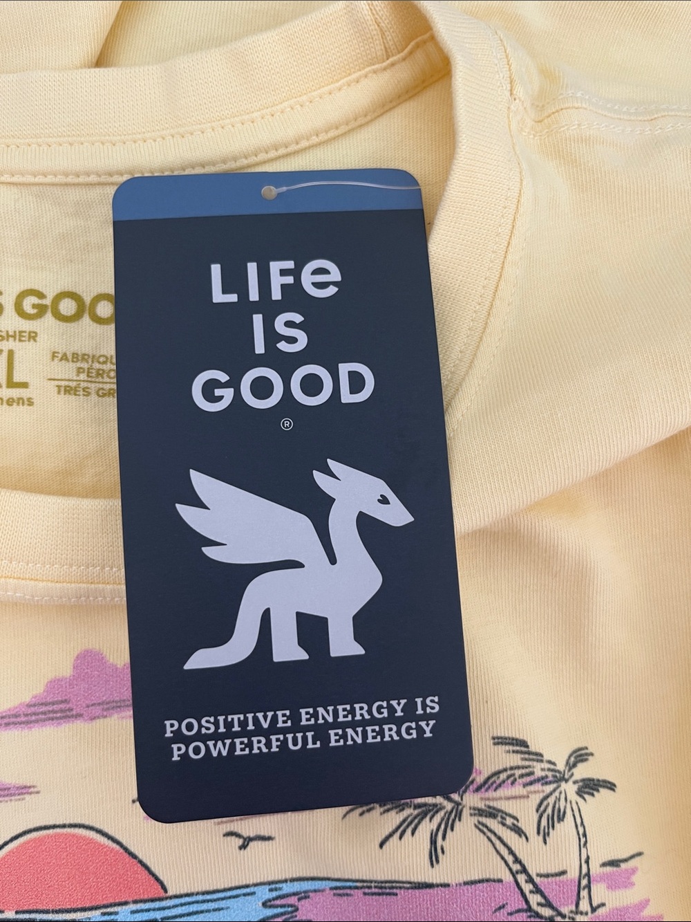 Life Is Good Pale Yellow Sunset Beach Graphic Tee - Picture 6 of 8